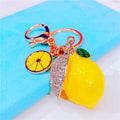 Jeweled Lemon and Citrus Keychains with Braided Wrist Loop Options view 4