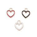 Open Heart Enamel Charms in White Red and Black Colorways view 3