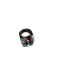 Resin Chunky Wide Band Rings Multicolor Rhinestone Accents view 5