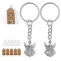 Antique Silver Winged Angel Charm Keychain Split Ring view 1