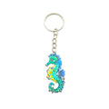 Printed Wood Seahorse Keychain With Metal Ring in Two Styles view 6