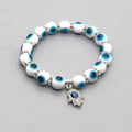 Colorful Evil Eye Bead Hamsa Charm Stretch Bracelets view 3