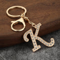 Gold-Tone A-Z Letter Keychain With Clear Stones And Lobster Clasp view 7