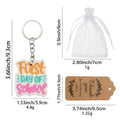 First Day of School Wooden Keychain, Single or Organza Bag Set view 2