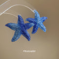 Crystal Starfish Stud Earrings in Blue and Rainbow Colors view 4