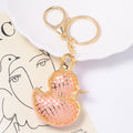 Crowned Duck Resin Keychain Multicolor Rhinestones Two Colors view 4