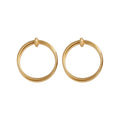 Double Tube Round Hoop Stud Earrings Statement Jewelry Pair view 5