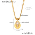 Gold Shell Star Pendant Necklace Snake Chain or Black Beads view 6