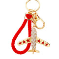 Crystal Star Fighter Plane Keychains in Gold and Silver with Braided Loops view 5