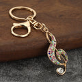 Treble Clef Rhinestone Keychain With Split Ring And Lobster Clasp view 7