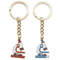 Microscope Laboratory Enamel Key Ring Red Or Blue Metal Charm view 5