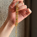 Gold Multicolor Stone Square Link Chain Bracelet Adjustable view 4