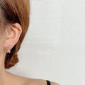 Rose Gold Pink Crystal Flower Branch Drop Stud Earrings view 2