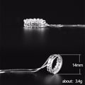 Silver Open Circle Half Pave Pendant Necklace Alloy view 3