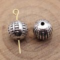 Dotted Round Bead In Antique Silver And Antique Bronze For Jewelry Making view 2