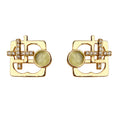 Gold-Tone Geometric Square Pale Cat-Eye Stud Earrings view 5