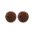 Round Flocked Stud Earrings - 2 Styles Polished Decorative Design view 5