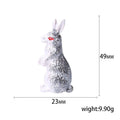 Textured Rabbit Brooch With Red Crystal Eye for Jackets Scarves and Coats view 5