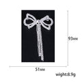 Crystal Bow Brooch With Two Long Chain Fringe Strands view 5