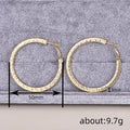 Gold Greek Key Hoop Earrings Polished Statement Fashion Jewelry view 4