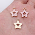 Gold Tone Open Star Enamel Charms in Three Color Options view 7