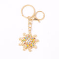 Gold Snowflake Keychain Multicolor Rhinestone Pearl Styles view 5