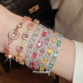 Baguette Flower Crystal Bracelets Multicolor Six Styles view 3
