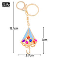 Rhinestone Enamel Umbrella Keychain Gold Metal Four Colors view 2