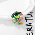 Green Gold Tone Frog Metal Brooch Pin for Jackets and Lapels view 4