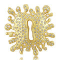 Rhinestone Splash Keyhole Brooch with Faceted Stones view 1