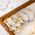 Evil Eye Cable Bangle Magnetic Clasp Gold Steel Styles view 4