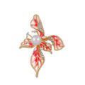 Gold Tone Flower Crystal Pearl Look Three Designs Metal Brooch Pin view 7