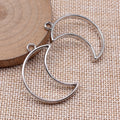 Open Crescent Moon Resin Frame Charms in 4 Finishes for Jewelry Making view 2