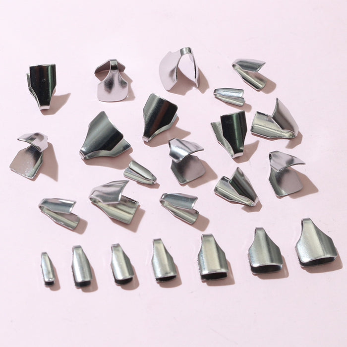 Stainless Steel Fold Over Crimp Ends in Seven Shapes