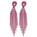 Colorful Rhinestone Fringe Tassel Stud Earrings Fashion Jewelry view 5