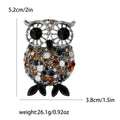 Crystal Owl Brooch In 6 Color Variants For Jackets and Scarves view 6