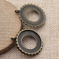 Scalloped Round 25 mm Pendant Settings in Two Antique Finishes view 2