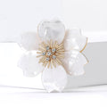 Large Five Petal Floral Brooch in Purple White Red or Black view 4