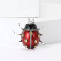 Oversized Enamel Ladybug Brooch in Blue and Red Decorative Lapel Accessory view 2