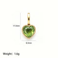 Gold Tone Chain Necklaces With Small Heart Birthstone Pendants view 6