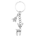 Silver Reindeer Christmas Tree Keychain Dual Charm Ring view 5