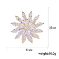 Layered Snowflake Brooch A Layered Pointed Crystal Flower Or Snowflake In A Gold-Tone view 5