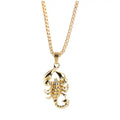 Scorpion Pendant Box Chain Necklace Gold Black Silver Tones view 2