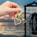 Gold I Love You Heart Rose Dome Enamel Lobster Charm view 4