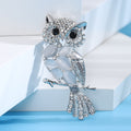 Owl Brooch with Cabochon Body in Three Metal Finishes view 4