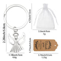 Silver-Tone Metal Angel Keychain, Single or Organza Bag Tag Set view 2