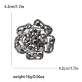 Openwork Crystal Rose Brooch in Black Multicolor Clear or Red view 6