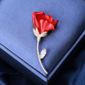 Red Rose Brooch In 1 Style With Polished Metal And Decorative Details view 4