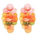 Colorful Disc Cluster Grape Drop Stud Earrings Fashion Jewelry view 5