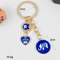 Evil Eye Charm Cluster Keychain with Heart and Hamsa Hand view 2